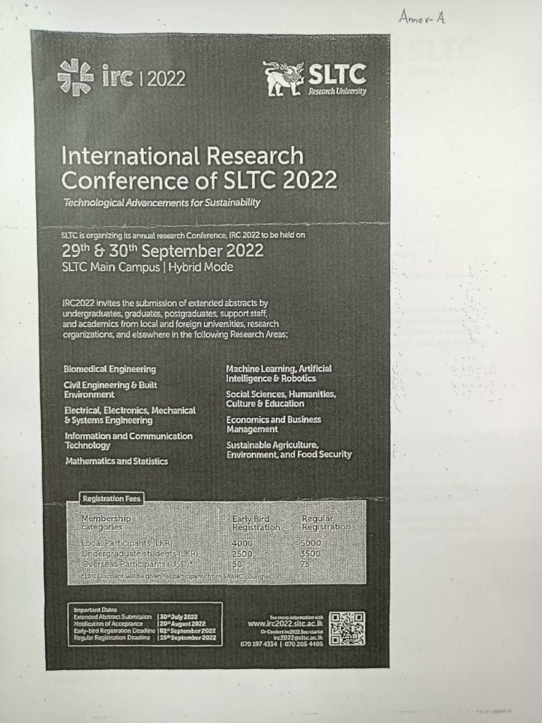 การประชุมวิจัยนานาชาติ International Research Conference: IRC 2022